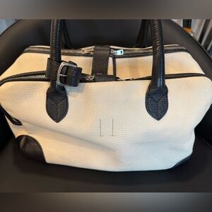 Golden Goose Black and White Leather Satchel